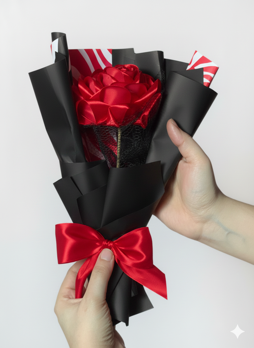 Handcrafted Single Flower Bouquet – Elegance in Simplicity