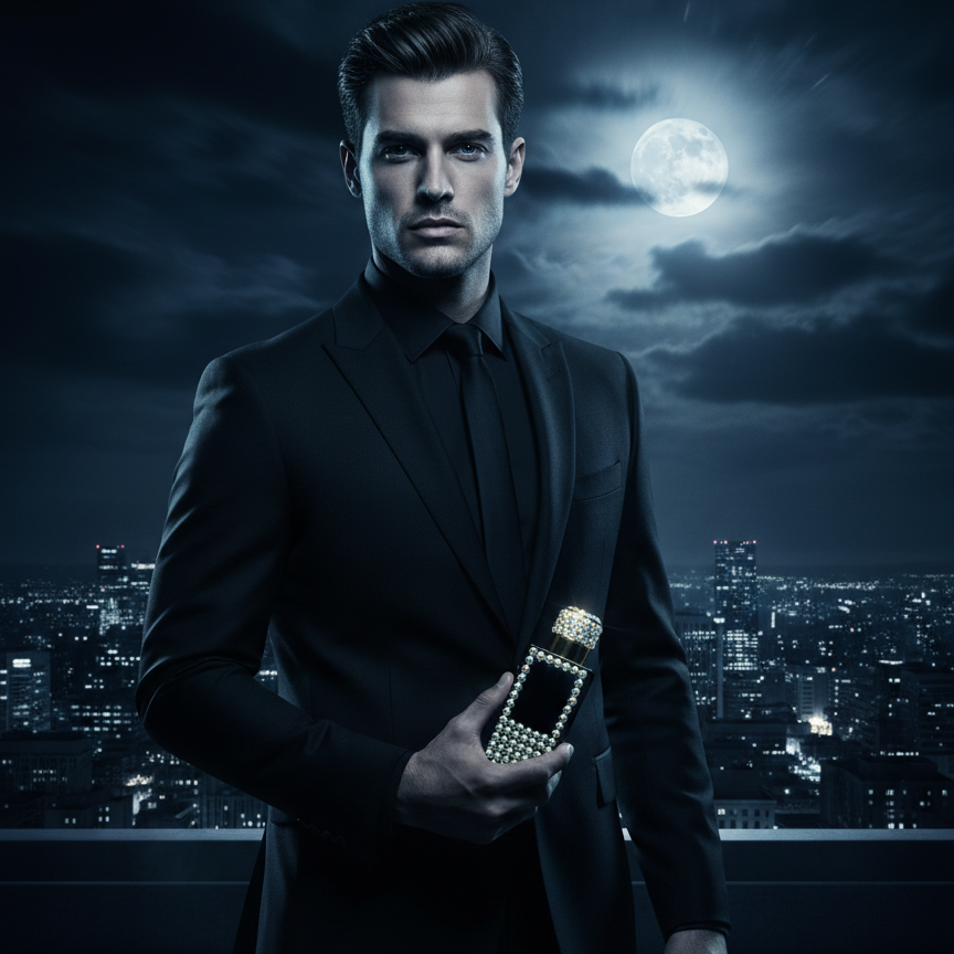 Dark Moon by Velvet Élan – Intense Woody Amber Luxury Perfume for Men