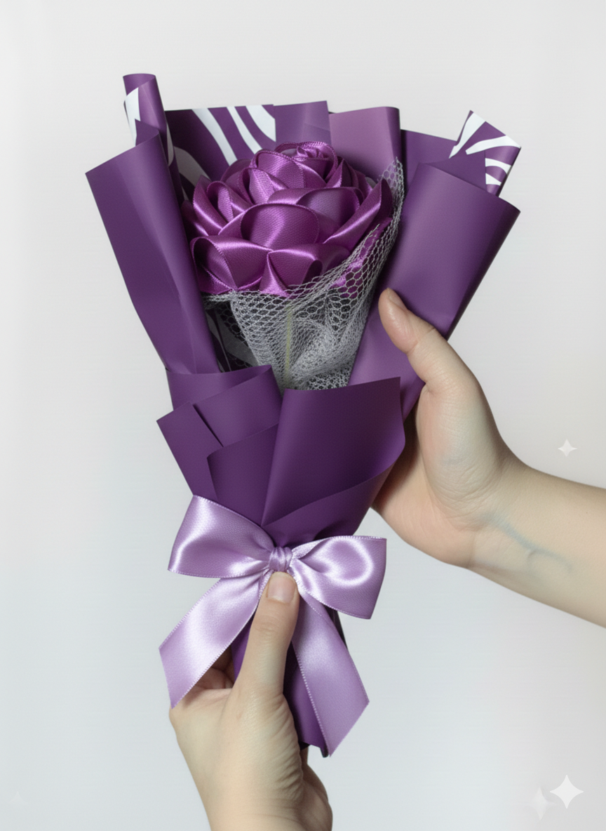 Handcrafted Single Flower Bouquet – Elegance in Simplicity